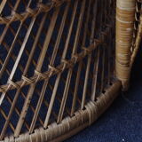 Ensemble vintage de chaises de paon en osier et table des années 60