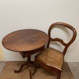 Pedestal table that can be transformed into a small walnut dressing table