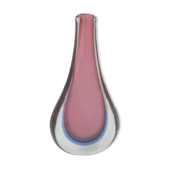 Large glass drop vase attributed to Orrefors or Murano