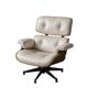 Charles and Ray Eames & Mobilier International - White leather lounge chair and rosewood