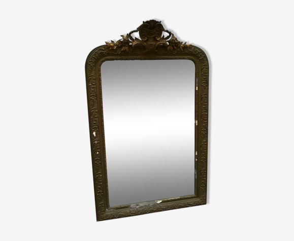 Miroir ancien a fronton - 133x83cm