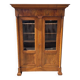 19th century empire style 2-door walnut bookcase