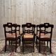 Set of 6 Napoleon III period chairs in mahogany and leather