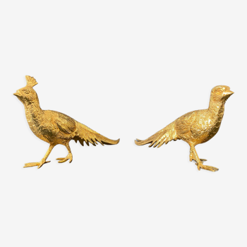 Couple of golden pheasants vintage decoration