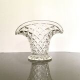 Glass basket vase 50s