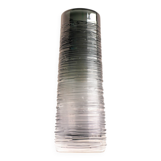 Mid-Century Modern Scandinavian Crystal Glass Art Vase in Smokey Grey