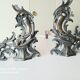 Louis XV bronze and cast iron chenets