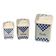 Set of 3 earthenware spice pots geometric pattern art deco period
