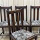 Suite of 4 English chairs early twentieth in oak.