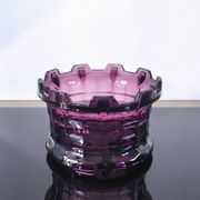 Cache-pot ou photophore brutaliste en verre