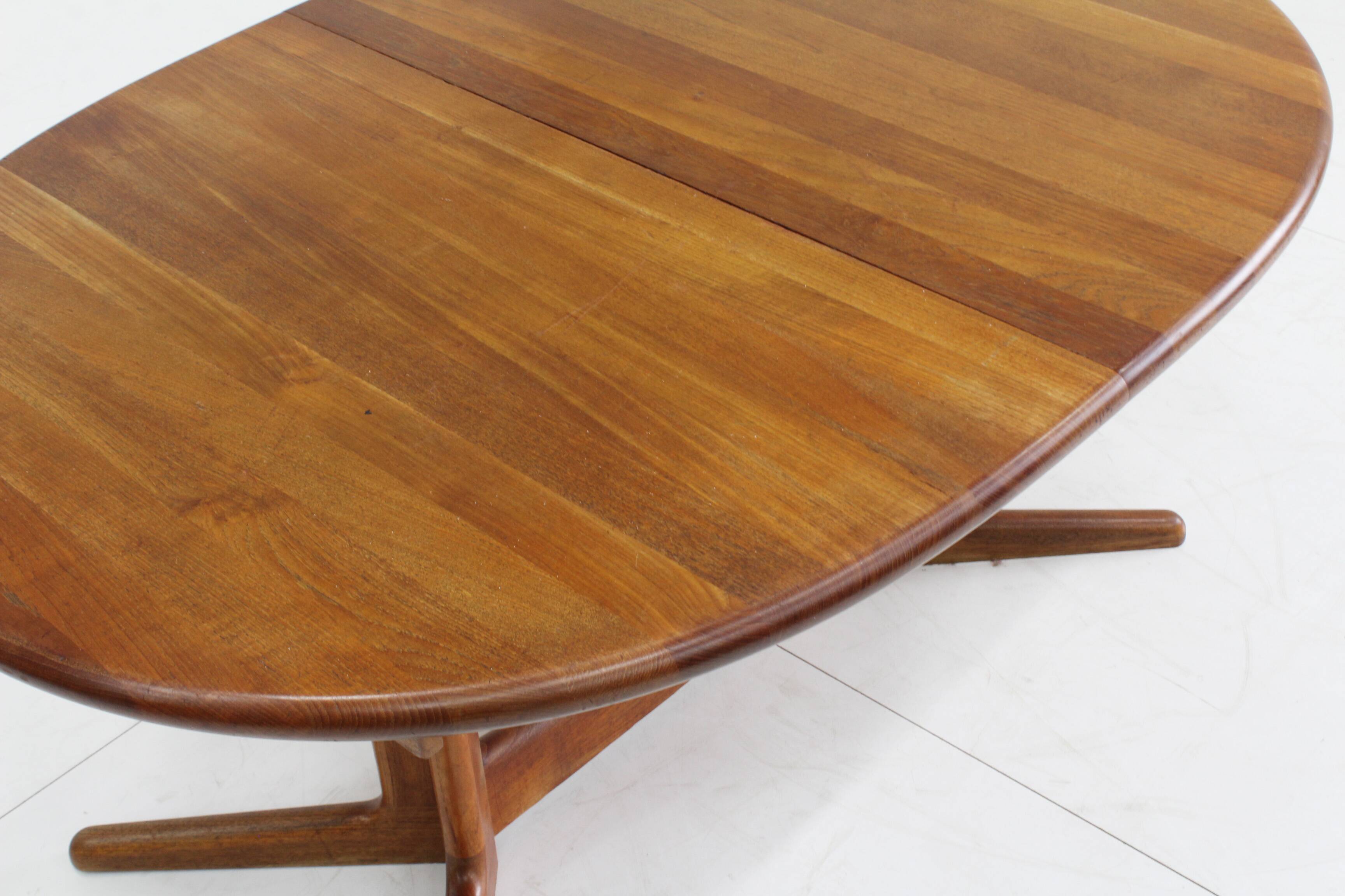 Vintage Danish oval  dining table 1960s