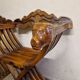 Pair of curule chairs known as Savonarole chairs - In carved wood