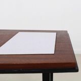 Vintage coffee table with embedding in white formica Belgium 1965