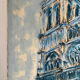 Notre Dame en bleu, huile sur toile signée
