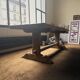 Large antique farmhouse table made of solid wood, in monastery style.