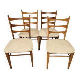 4 beech chairs, 1960s