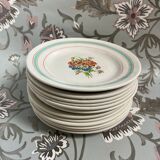 Set of 11 dessert plates Moulin des Loups Orchies