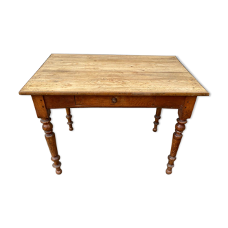 Desk 1 drawer turned feet in solid wood 102x64cm