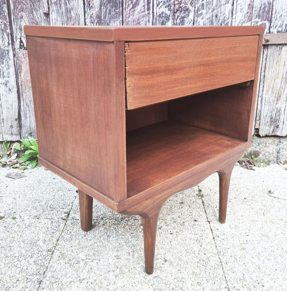Scandinavian teak bedside table, 60s