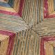 Pair of corner armchairs paillés in turned wood antique multicolored seat