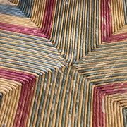 Pair of corner armchairs paillés in turned wood antique multicolored seat