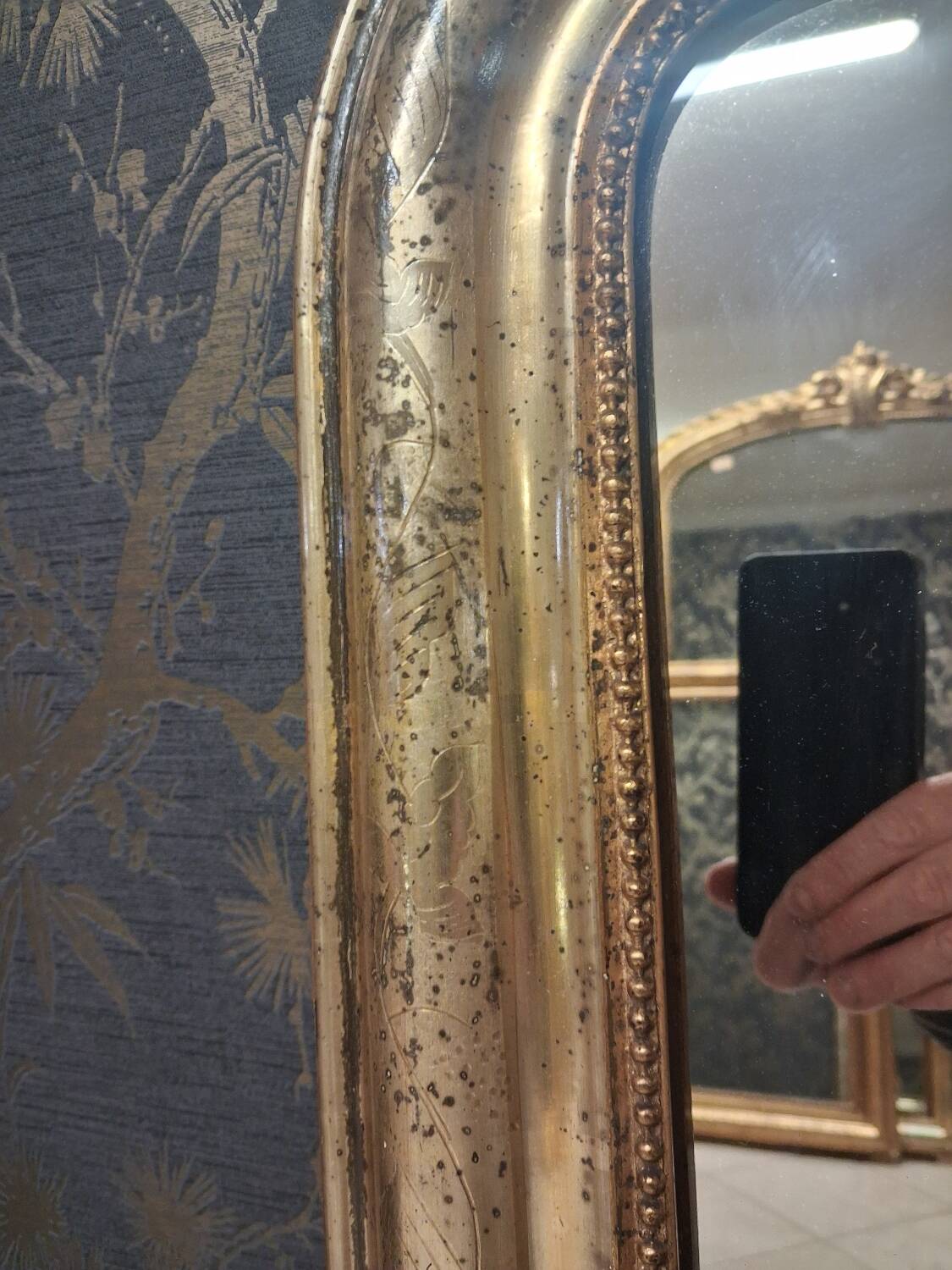Miroir Louis Philippe argent 95x65