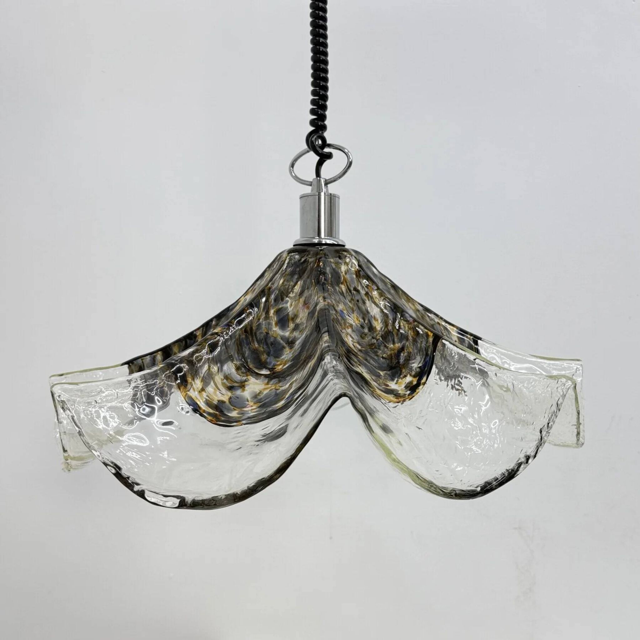 Glass and metal lamp