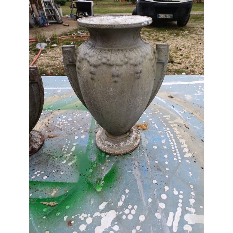 3 cast iron vases from 1900 from Charleville-Mézières