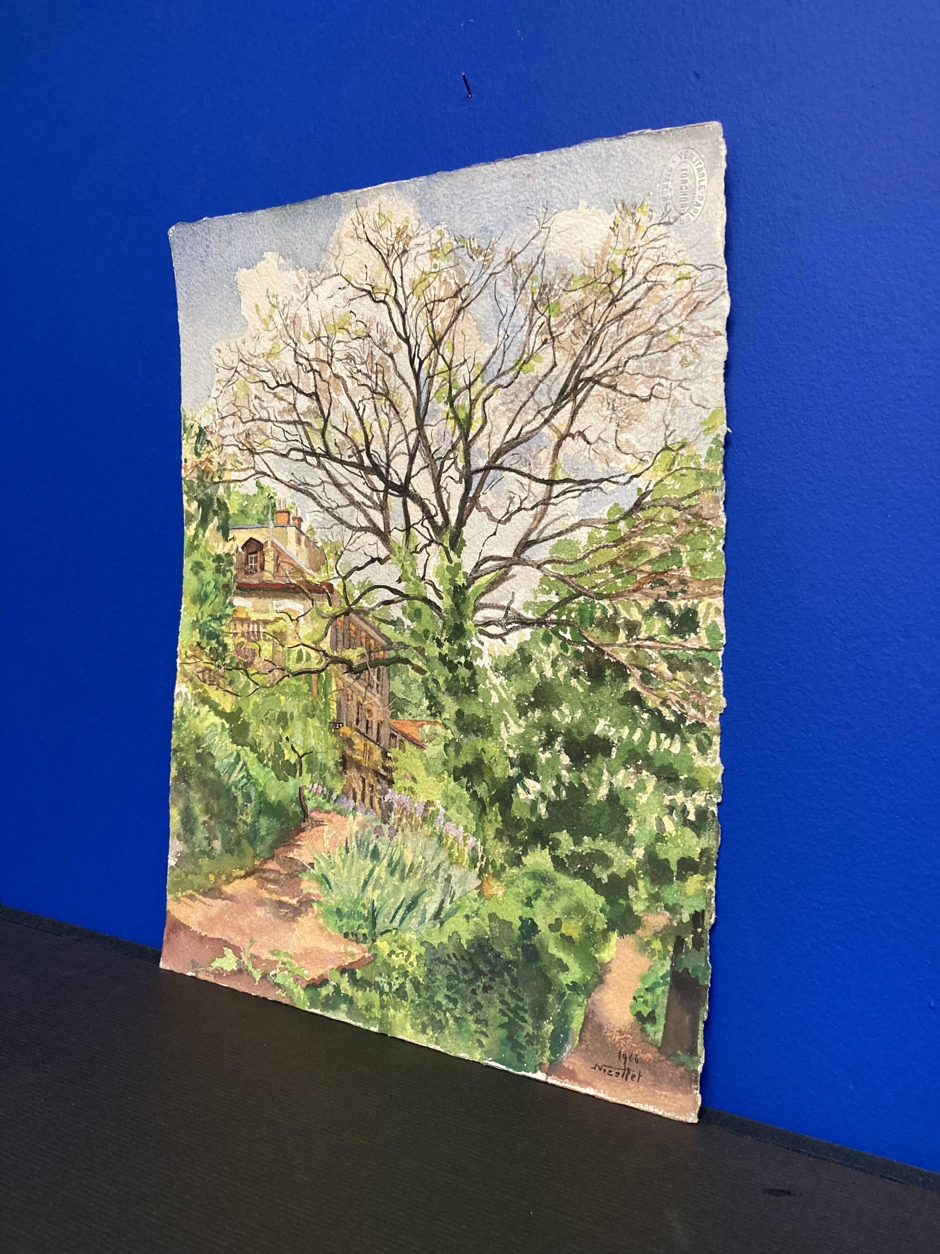 Aquarelle Maison aux Iris