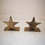 Brass star-shaped candlesticks