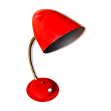 50s desk lamp in red enamelled tole.