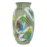 Vase ouest-allemand du milieu du siècle, décor en céramique de la baie, modèle 'delhi', modèle 604-14, début des années 1960