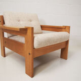 Solid oak Danish lounge chair