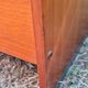 Commode rangement chaussures petit meuble à clapet vintage placage boi