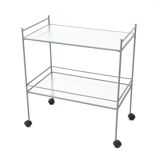 1980s metal and glass serving trolley