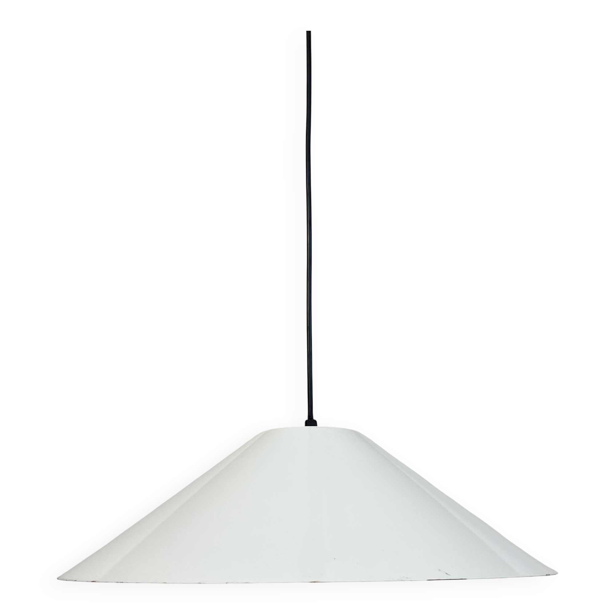Lita 6047 White Pendant Light – Ø50 – 80s French Industrial Design