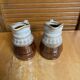 Pair of vintage revol barrel-shaped ceramic jugs 0.25l