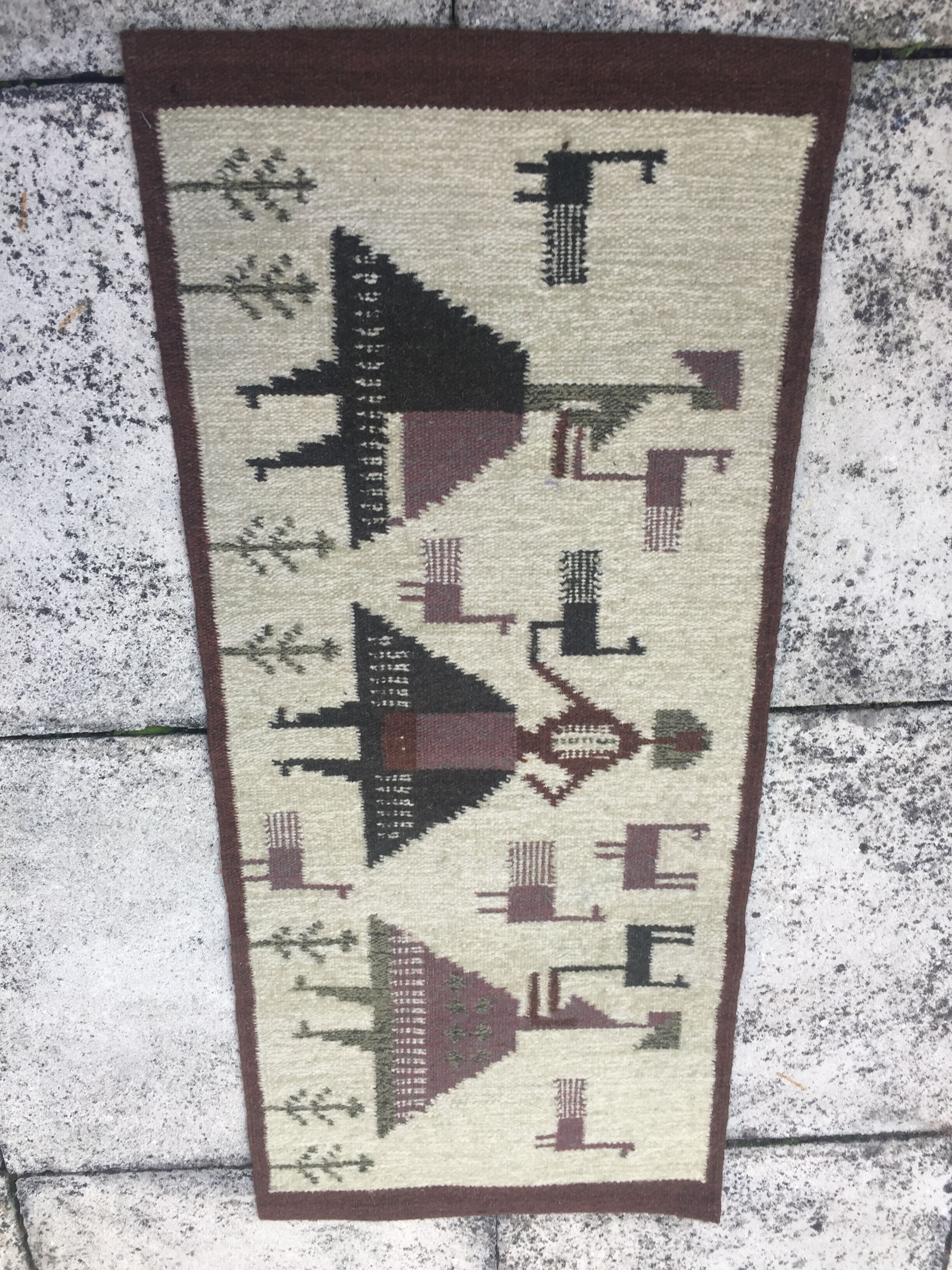 Swedish flat weave rug 1950