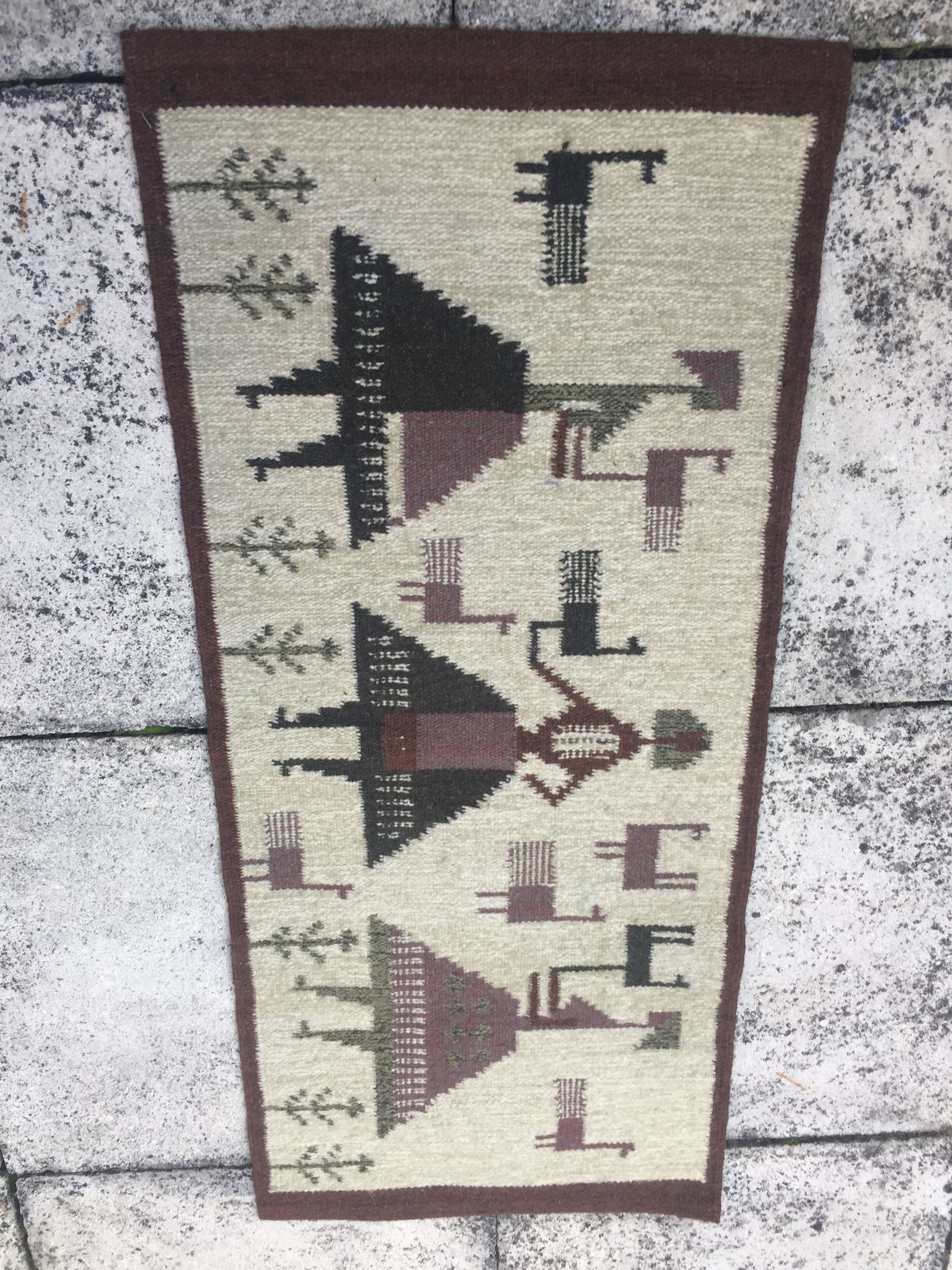 Swedish flat weave rug 1950
