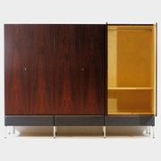 Large vintage mid century modern 6-door wardrobe in rosewood & ash, 1960s
