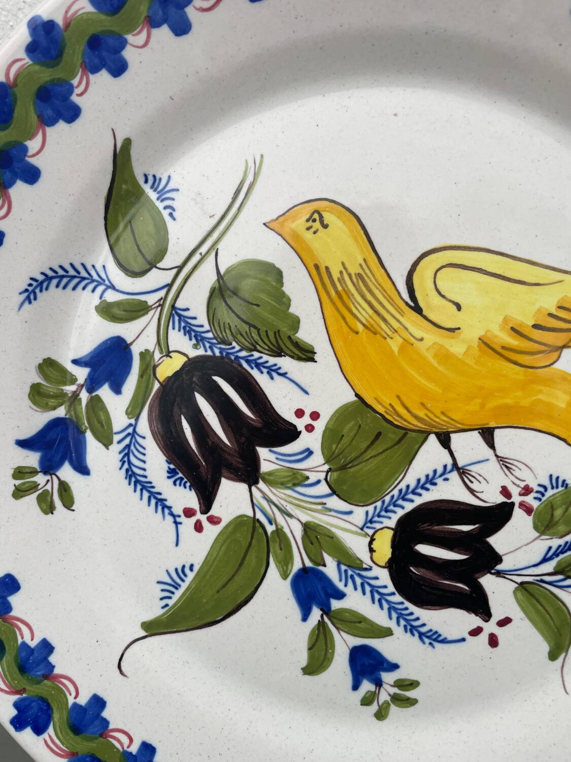 Grande assiette murale oiseau