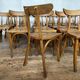 Series of 24 chairs bistrot wood curved 1960