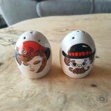 Salt and pepper shaker stoneware couple
