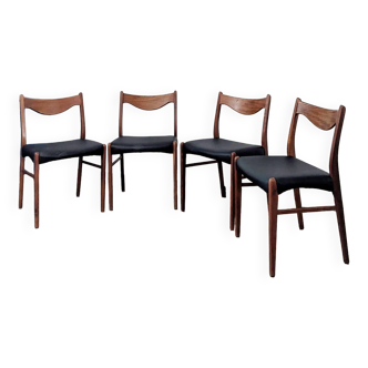 Lot de 4 chaises scandinave Arne Wahl Iversen