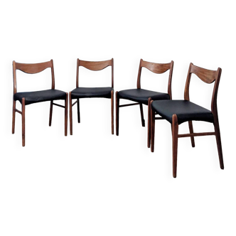 Set of 4 Arne Wahl Iversen Scandinavian chairs