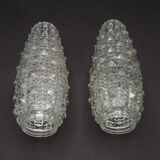 Pair of Vintage Cut Glass Retro Replacement Shades for Chandeliers/Wall Lights