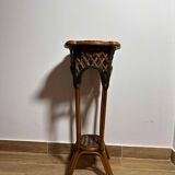 Rattan Plant Stand Cane Vintage Old Flower Vase Pot Garden Bamboo