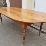 Grande Table ancienne ovale 19 ème en merisier