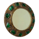 Italian mid-century mirror by Creaciones Gobesso, green Murano rock crystals, 1960s