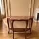 Wooden entrance console with marble top, Louis XV style.